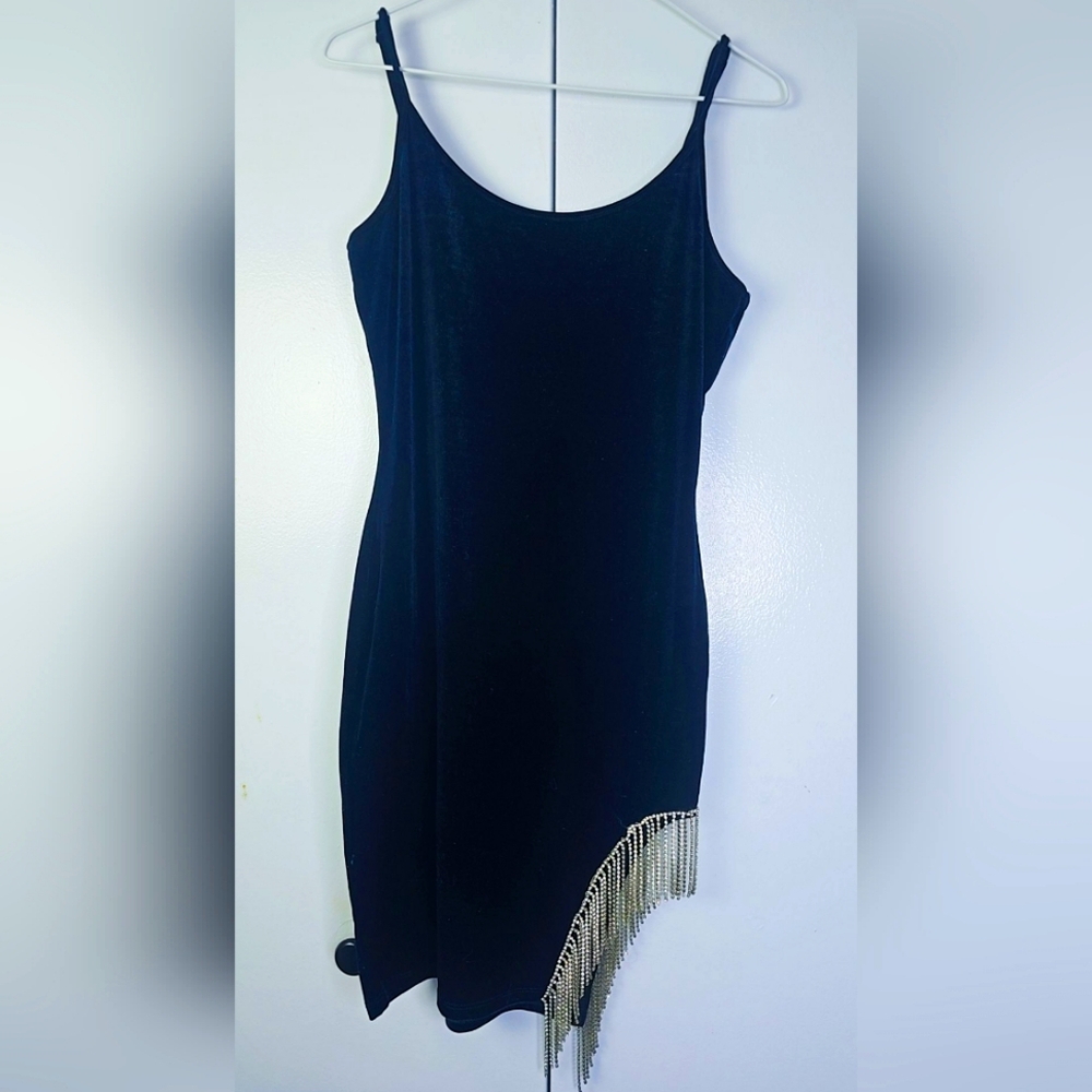 Beautiful little velvet black dress, stretchy, US 8